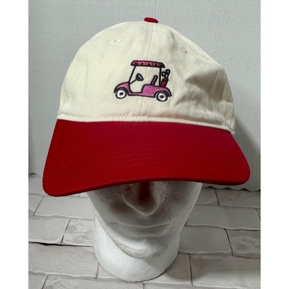 Frasier Sterling Sport Accessories - Frasier‎ Sterling Sport Golf Cart Embroidered Baseball Cap Cream Red